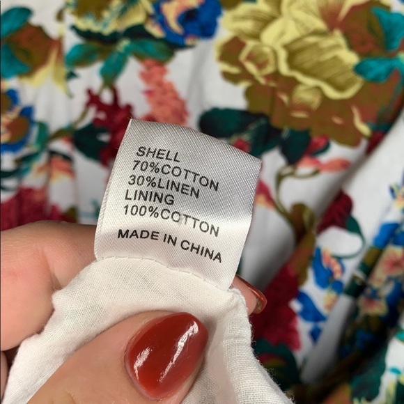 Vintage floral cotton linen A-line button Dress - Picture 11 of 11